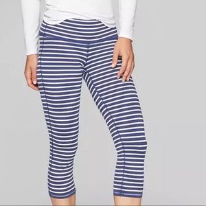 Athleta Stripes Chaturanga Capri Crop Pant XS
